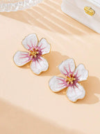Tie Dye Drip Flower Asymmetric Stud Earrings – Jewellery for Women