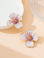 Tie Dye Drip Flower Asymmetric Stud Earrings – Jewellery for Women
