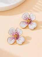 Tie Dye Drip Flower Asymmetric Stud Earrings – Jewellery for Women