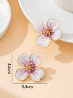 Tie Dye Drip Flower Asymmetric Stud Earrings – Jewellery for Women