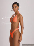 High Leg Dipped Front Thong Bikini Bottoms – Summer Beach Vacation Swimwear