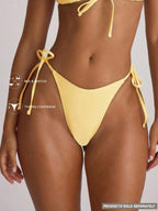 Tie Side Scooped Front Thong Bikini Bottoms – Summer Beach Vacation Swimwear