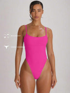 Strappy Binding High Leg Cheeky Swimsuit – Summer Beach Vacation Swimwear