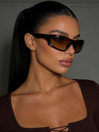 Small Frame Wrap Fashion Glasses – Y2K Eyewear for Women