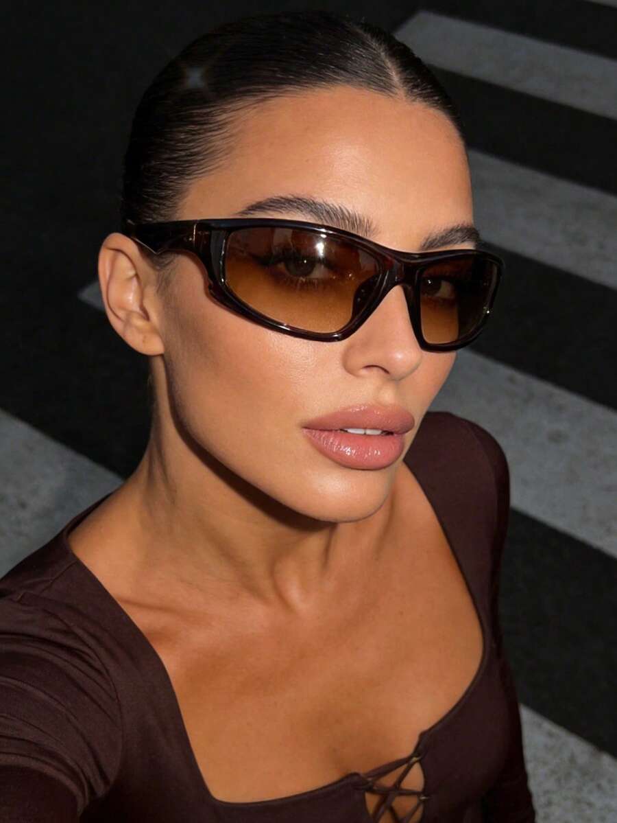 Small Frame Wrap Fashion Glasses – Y2K Eyewear for Women