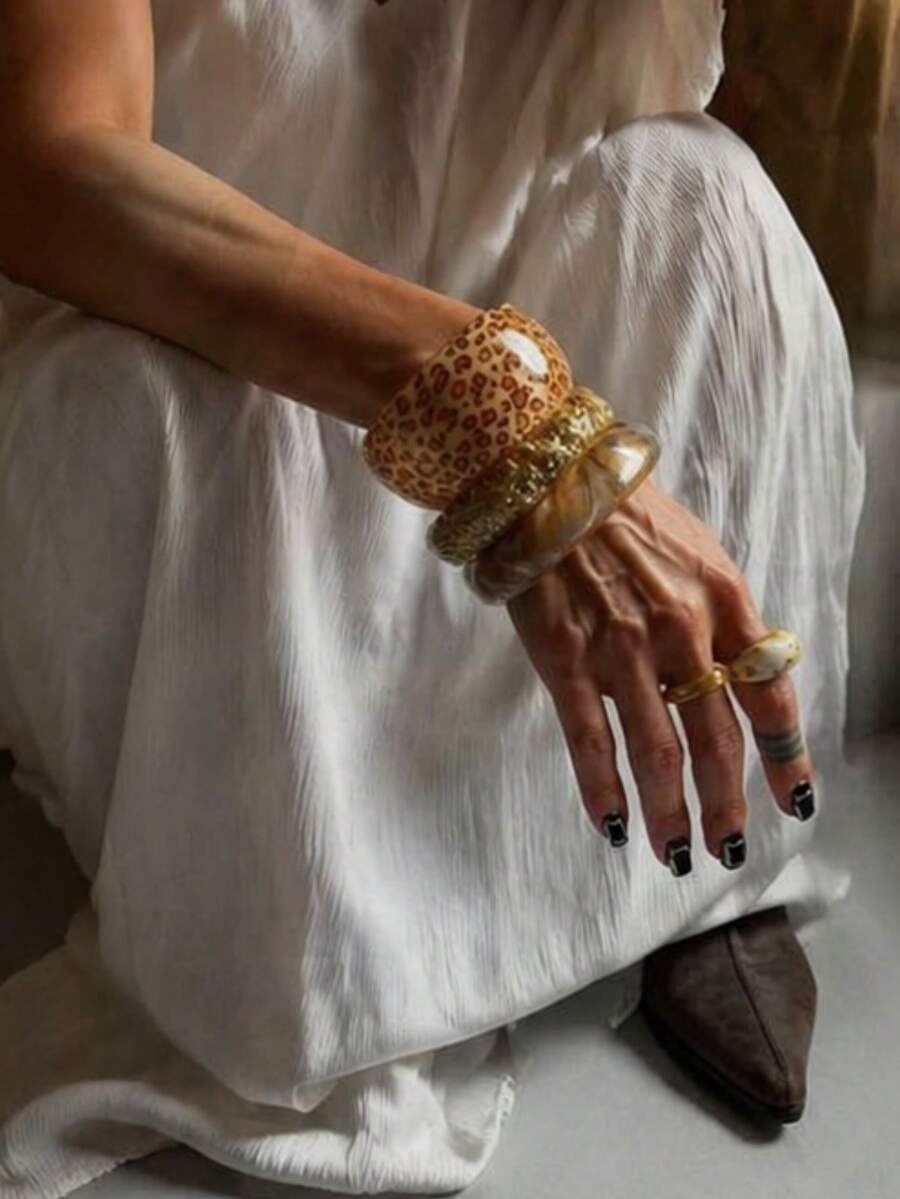 Vintage Resin Beaded Bracelet Stack – Fashion Jewellery for Women
