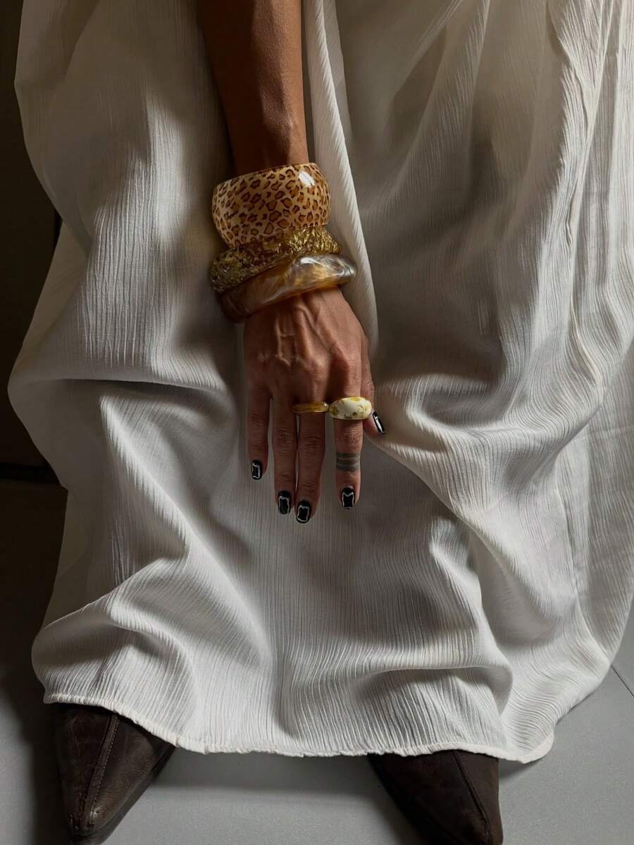 Vintage Resin Beaded Bracelet Stack – Fashion Jewellery for Women