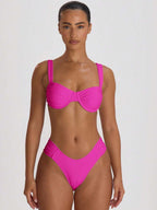 Ruched Side Cheeky Bikini Bottoms – Summer Beach Vacation Swimwear