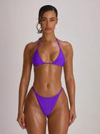 Micro Triangle Halterneck Tie Bikini Top – Summer Beach Vacation Swimwear