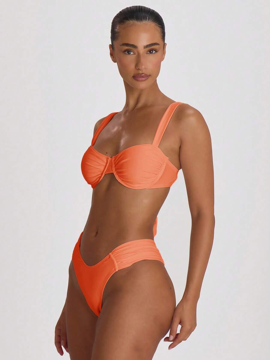 Ruched Side Cheeky Bikini Bottoms – Summer Beach Vacation Swimwear