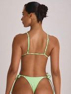 Tie Side Scooped Front Thong Bikini Bottoms – Summer Beach Vacation Swimwear