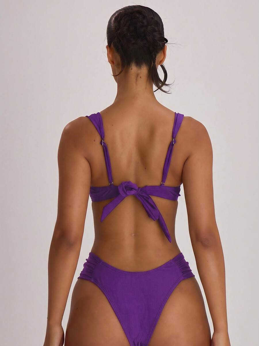 Ruched Side Cheeky Bikini Bottoms – Summer Beach Vacation Swimwear