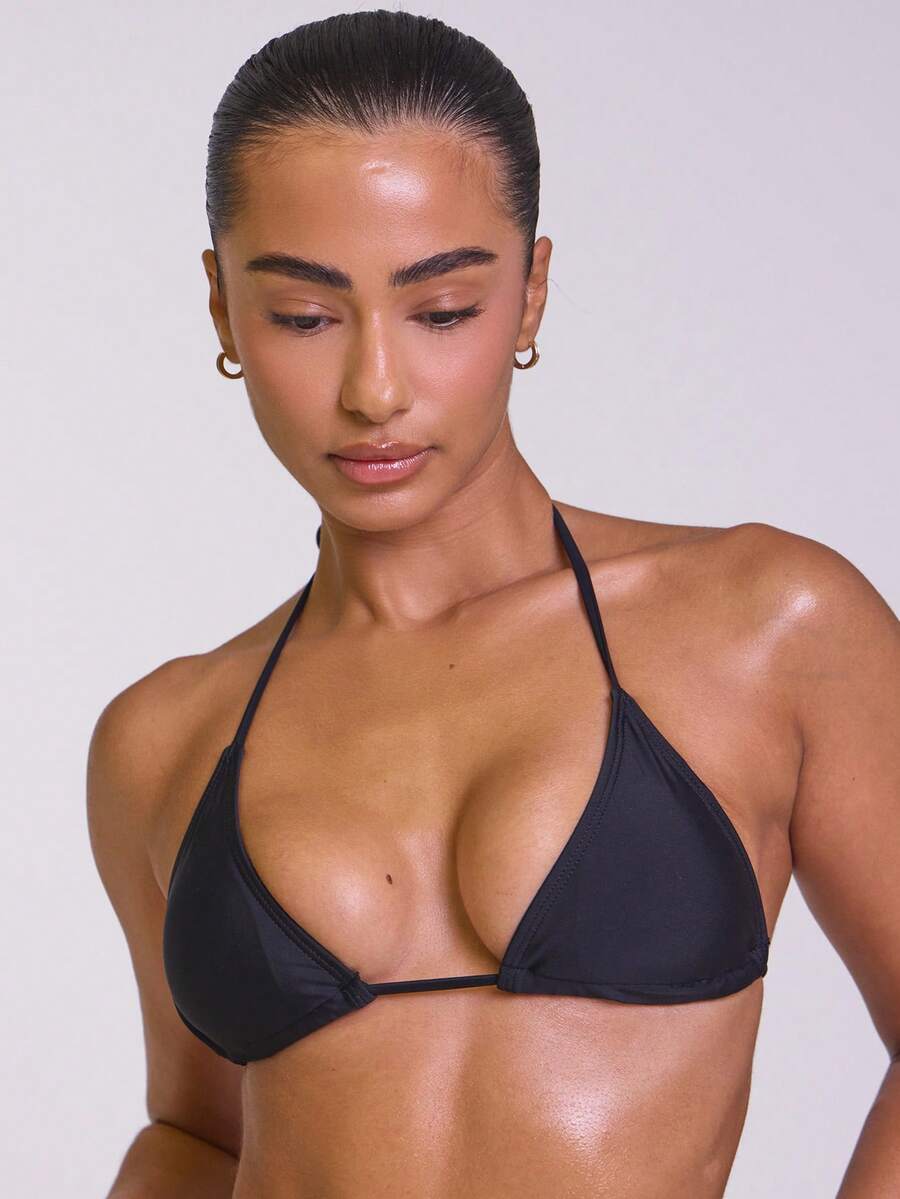 Micro Triangle Halterneck Tie Bikini Top – Summer Beach Vacation Swimwear