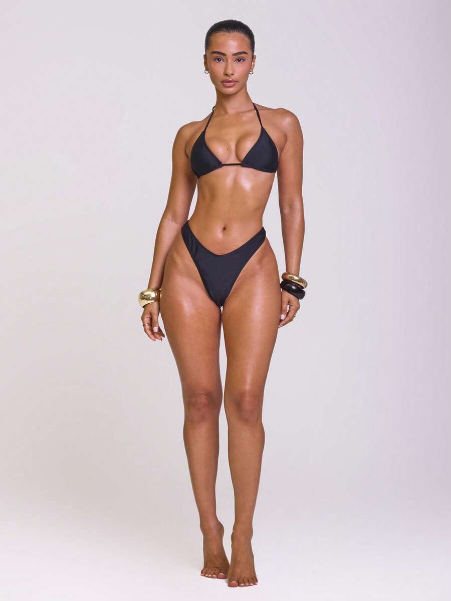 Micro Triangle Halterneck Tie Bikini Top – Summer Beach Vacation Swimwear