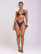Micro Triangle Halterneck Tie Bikini Top – Summer Beach Vacation Swimwear