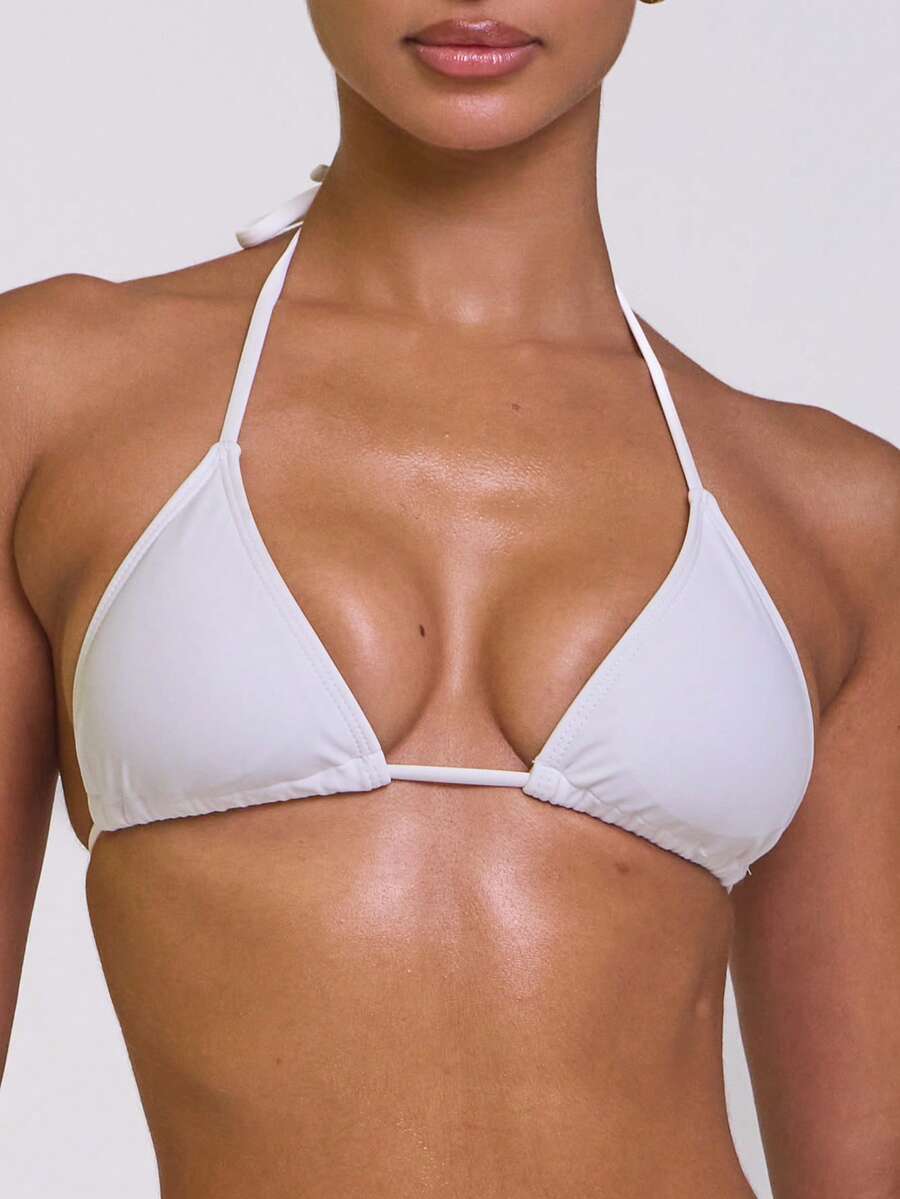 Micro Triangle Halterneck Tie Bikini Top – Summer Beach Vacation Swimwear