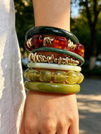Vintage Resin Beaded Bracelet Stack – Fashion Jewellery for Women