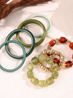 Vintage Resin Beaded Bracelet Stack – Fashion Jewellery for Women