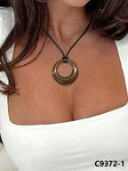Water Drop Acrylic Pendant Leather Cord Necklace – Jewellery for Women