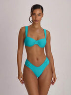 Underwire Ruched Cup Push-Up Bikini Top – Summer Beach Vacation Swimwear
