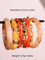 Vintage Resin Beaded Bracelet Stack – Fashion Jewellery for Women