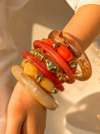 Vintage Resin Beaded Bracelet Stack – Fashion Jewellery for Women