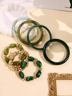 Vintage Resin Beaded Bracelet Stack – Fashion Jewellery for Women