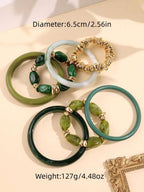 Vintage Resin Beaded Bracelet Stack – Fashion Jewellery for Women