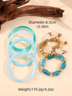 Vintage Resin Beaded Bracelet Stack – Fashion Jewellery for Women