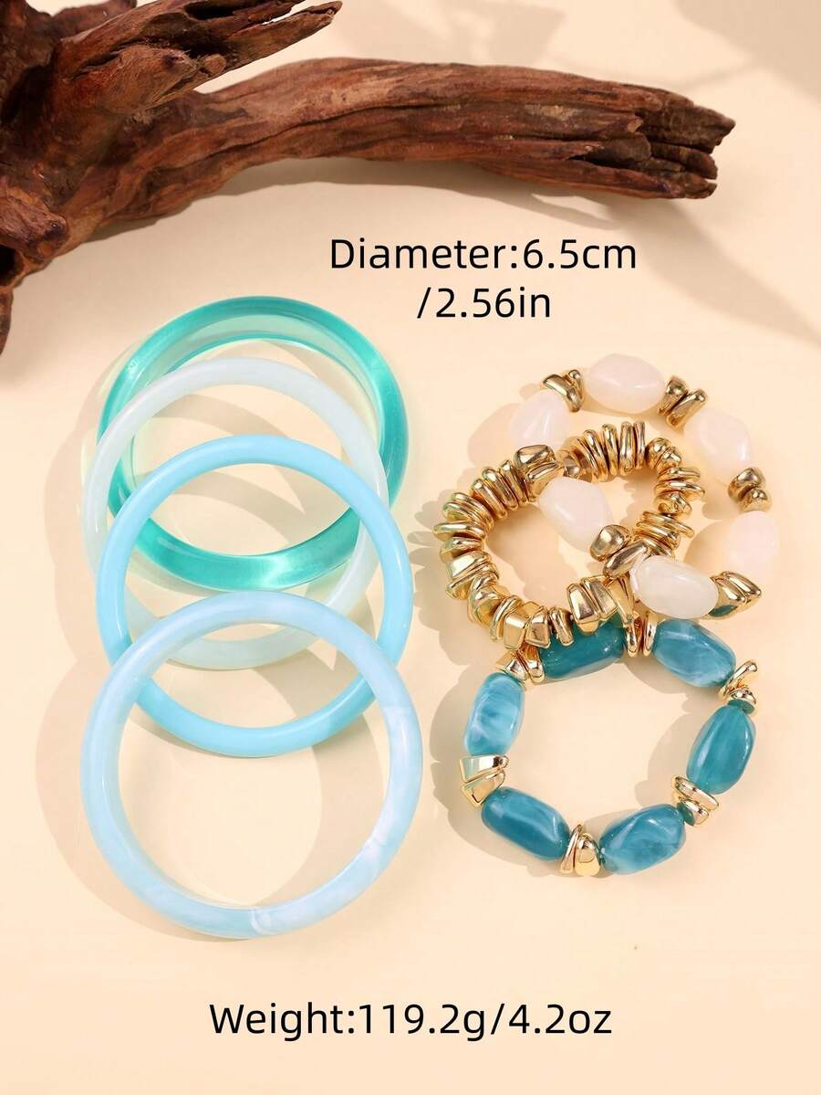 Vintage Resin Beaded Bracelet Stack – Fashion Jewellery for Women