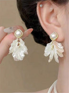 Long Tassel Shell Flower Earrings – Statement Jewellery for Women