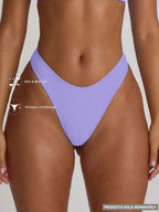 High Leg Dipped Front Thong Bikini Bottoms – Summer Beach Vacation Swimwear