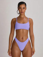 High Leg Dipped Front Thong Bikini Bottoms – Summer Beach Vacation Swimwear