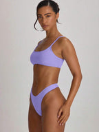 High Leg Dipped Front Thong Bikini Bottoms – Summer Beach Vacation Swimwear