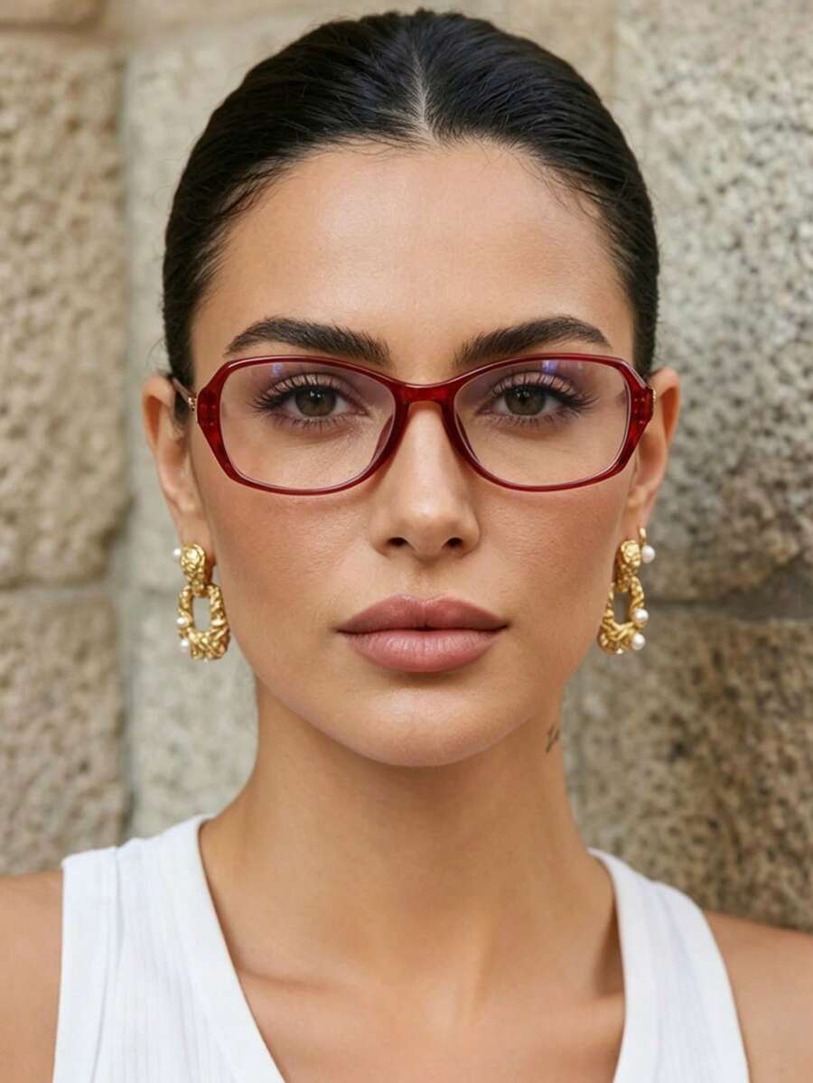 Oval Cat Eye Transparent Glasses Frame – Retro Eyewear for Women