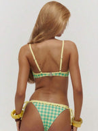 Gingham Frill Tie Side Bikini Bottoms – Summer Beach Vacation Swimwear