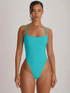 Strappy Binding High Leg Cheeky Swimsuit – Summer Beach Vacation Swimwear