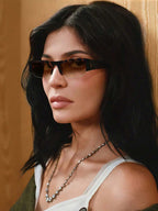 Rectangular Half-Frame Clear Glasses – Retro Eyewear for Women