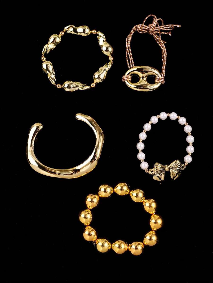 Vintage Resin Beaded Bracelet Stack – Fashion Jewellery for Women