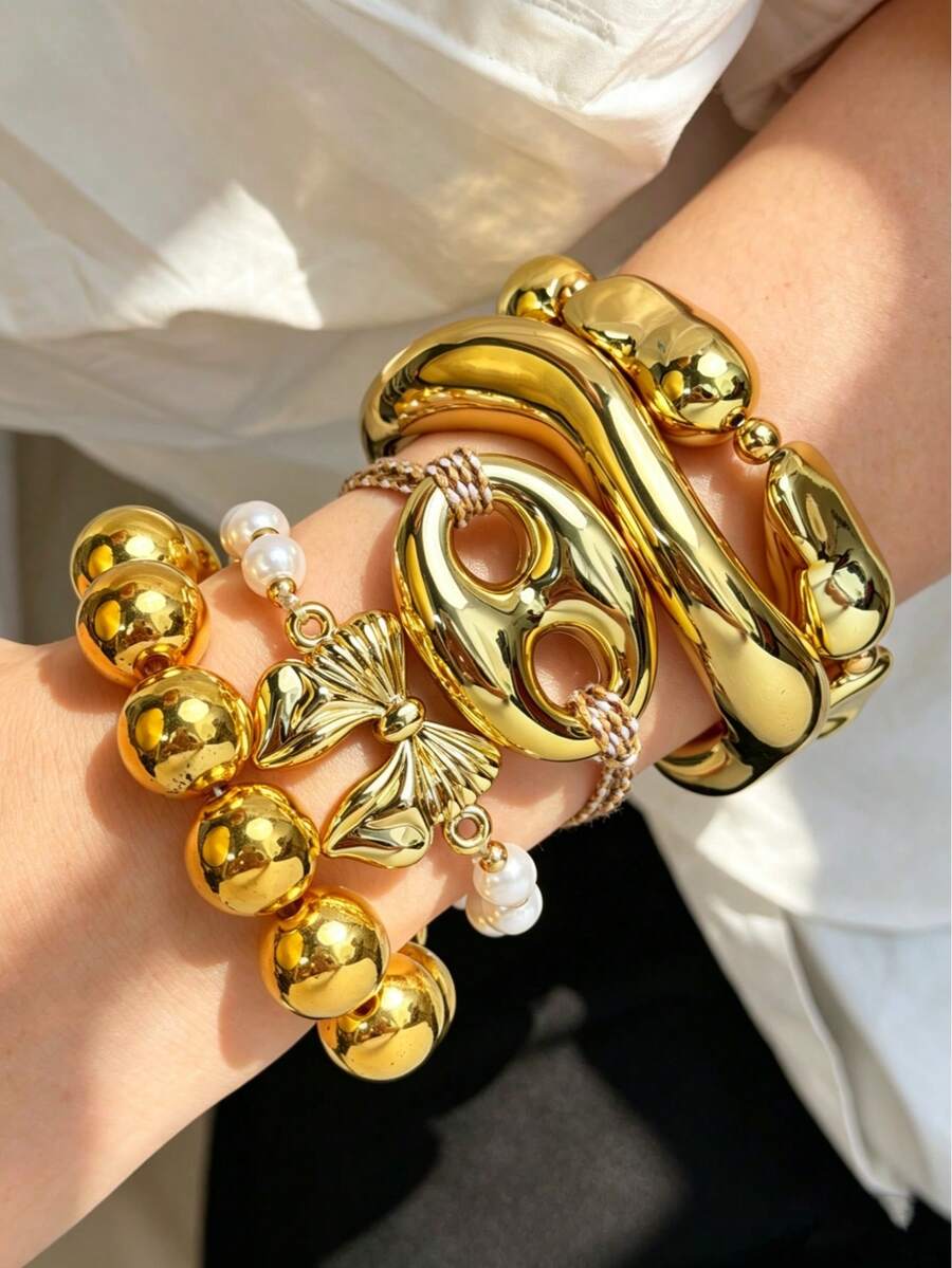 Vintage Resin Beaded Bracelet Stack – Fashion Jewellery for Women