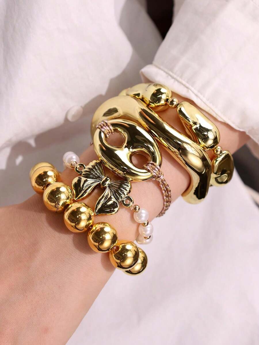 Vintage Resin Beaded Bracelet Stack – Fashion Jewellery for Women