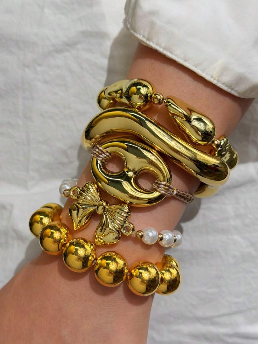 Vintage Resin Beaded Bracelet Stack – Fashion Jewellery for Women