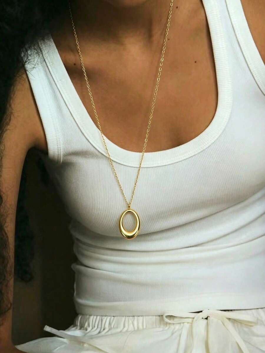 Water Drop Acrylic Pendant Leather Cord Necklace – Jewellery for Women