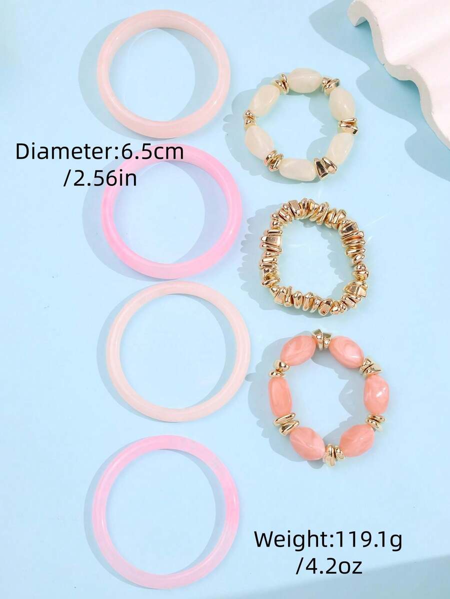 Vintage Resin Beaded Bracelet Stack – Fashion Jewellery for Women