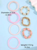 Vintage Resin Beaded Bracelet Stack – Fashion Jewellery for Women