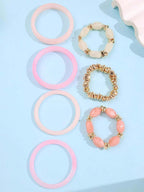Vintage Resin Beaded Bracelet Stack – Fashion Jewellery for Women