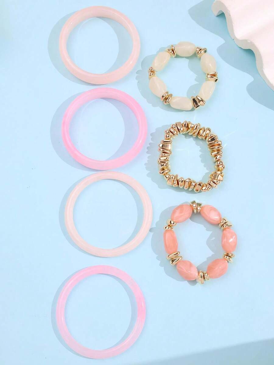 Vintage Resin Beaded Bracelet Stack – Fashion Jewellery for Women
