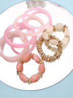Vintage Resin Beaded Bracelet Stack – Fashion Jewellery for Women