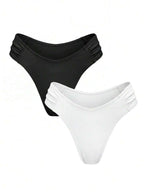 Ruched Side Cheeky Bikini Bottoms – Summer Beach Vacation Swimwear