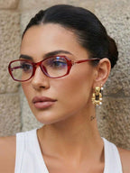 Oval Cat Eye Transparent Glasses Frame – Retro Eyewear for Women